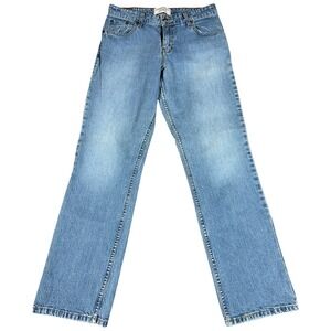 Levi Strauss Signature Jeans Womens 30X31 Blue Logo Cotton Mid Rise Straight Leg